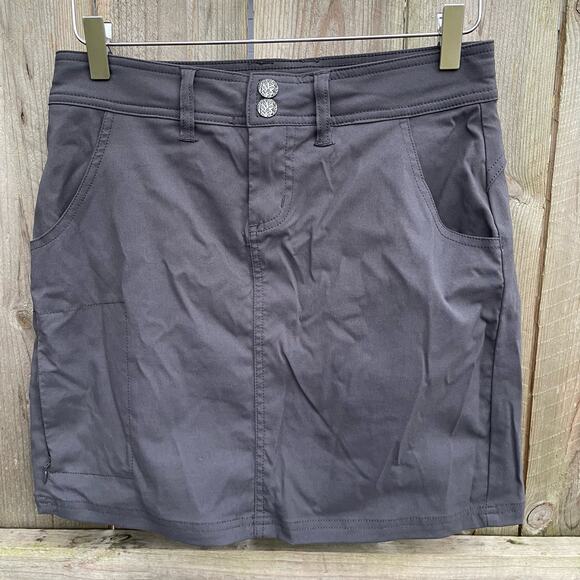 Prana Women Halle Skort Outdoor Adventure Pockets Button Closure Gray Size 4 - Picture 2 of 6